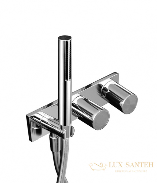 смеситель для душа, встраиваемый, fantini milano, 31 02 e584b, на 2 источника, с душем, (наружняя часть), хром