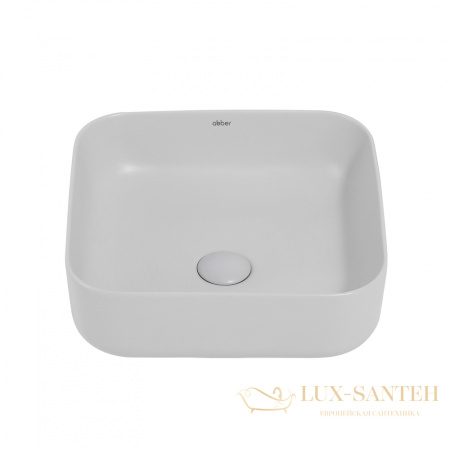 раковина накладная abber rechteck ac2211mlg, 38,5х38,5 см, светло-серый матовый