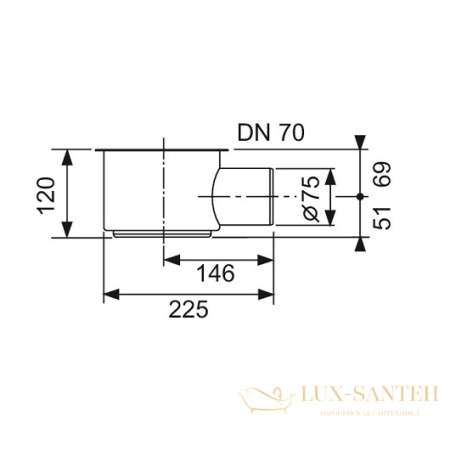 сифон tece tecedrainline 650002 максимальный 1,2 л/с, dn 70, черный