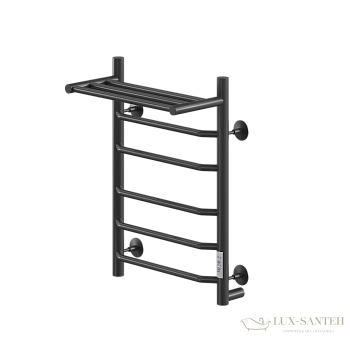 полотенцесушитель электрический кабельный ника way-3 60/40 с полкой ral9005 черный матовый u