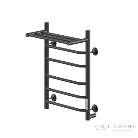 полотенцесушитель электрический кабельный ника way-3 60/40 с полкой ral9005 черный матовый u