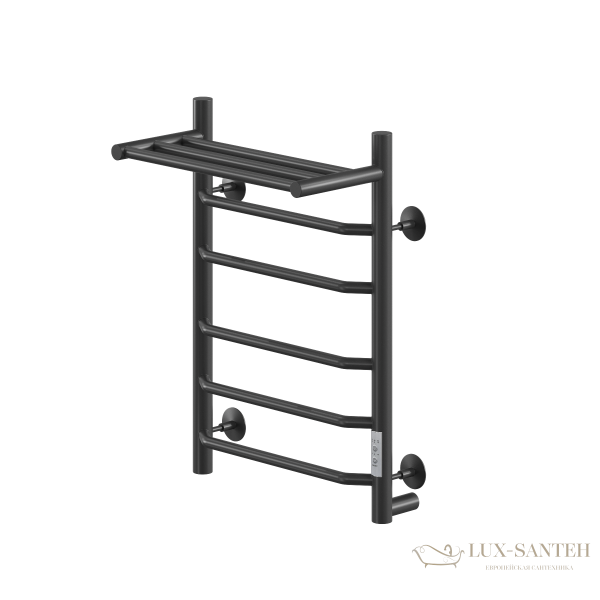 полотенцесушитель электрический кабельный ника way-3 60/40 с полкой ral9005 черный матовый u