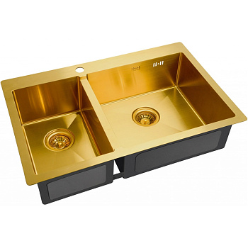 кухонная мойка zorg pvd bronze szr-78-2-51-r bronze, бронза