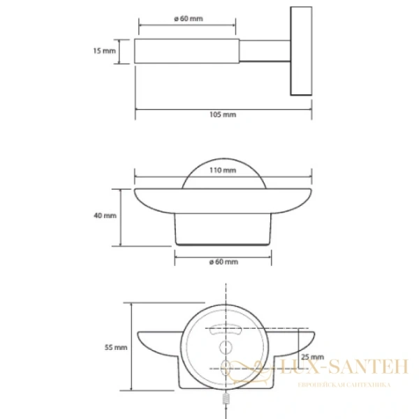 мыльница bemeta graphit 156108042, графит