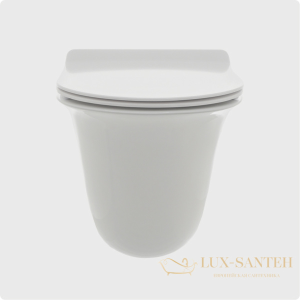 унитаз подвесной безободковый aquame aqm2005, с быстросъемным сиденьем softclose, белый глянцевый