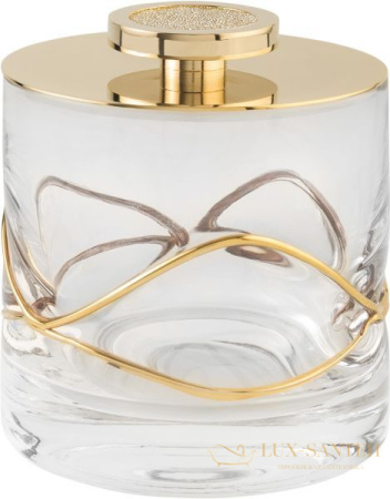 баночка surya crystal stream 6620/ch для ватных дисков с крышкой 9х9х9 см, хром