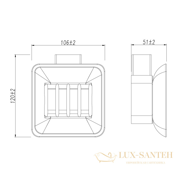 мыльница lemark smooth line 9741016 с держателем, хром