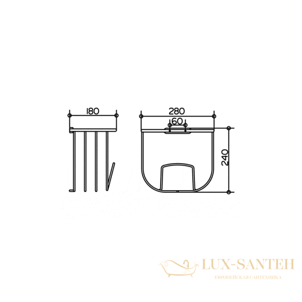 корзина keuco astor04972010000 для полотенец, хром