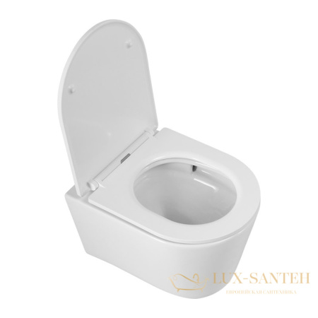 унитаз подвесной cezares liner czr-38083-49-th-tor/sc, безободковый, смыв торнадо, с сиденьем микролифт, белый