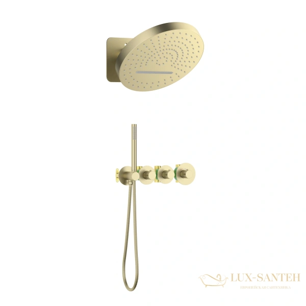 душевая система для душа термостатическая встраиваемая timo saona sx-2329/17sm, золото матовое