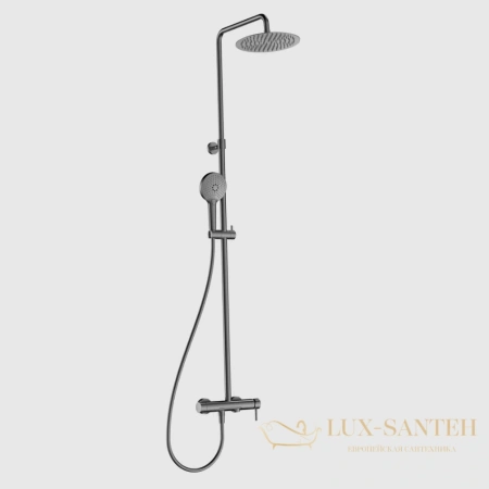 душевая система для ванны aquame aqm8011gm, оружейная сталь брашированная