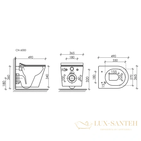 подвесной безободковый унитаз ceramica nova balearica cn6000mdh с сиденьем микролифт, темный антрацит матовый