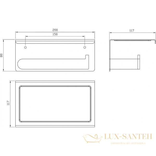 бумагодержатель milacio ultra mcu.963.ss, нержавеющая сталь