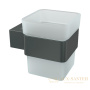 стакан для зубных щёток lemark smooth line 9736015 с держателем, графит