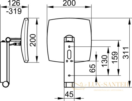 косметическое зеркало keuco ilook_move, 17613379004, с подсветкой, черный матовый
