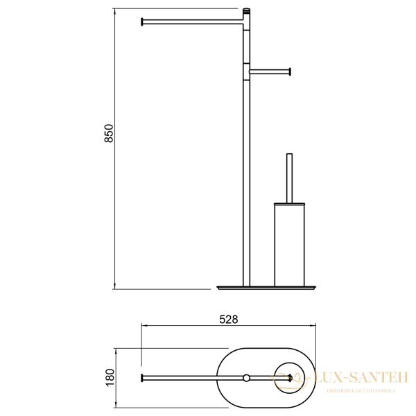 стойка с аксессуарами timo saona 13085/13, никель брашированный