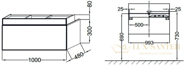 тумба под раковину jacob delafon terrace eb1187-n23