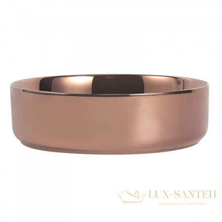 раковина накладная abber bequem ac2109rg, 40х40 см, розовое золото глянцевый 