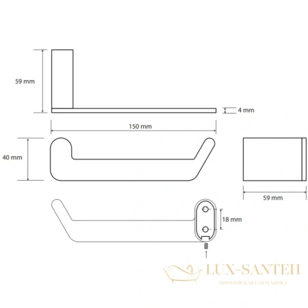 держатель туалетной бумаги bemeta organic 167112020 черный матовый