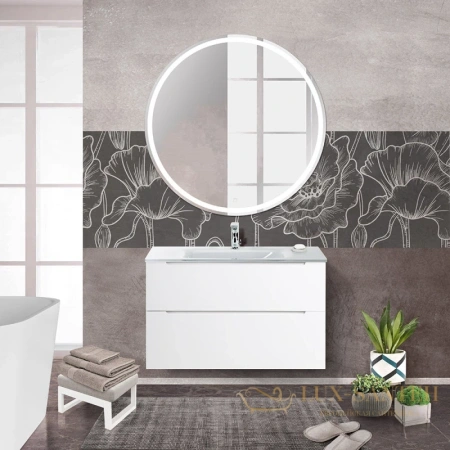 тумба belbagno etna etna-h60-1000-2c-so-bl-p 99,6 см, bianco lucido