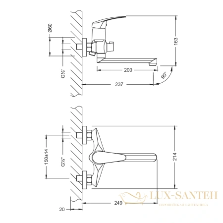 смеситель lemark linara lm0417c универсальный, хром