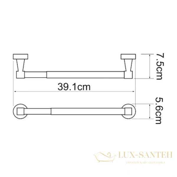 полотенцедержатель wasserkraft isen k-4091 39,1 см, хром