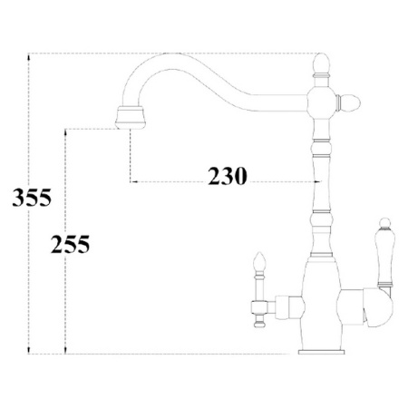 смеситель zorg sanitary zr 312 yf-33-br для кухни, бронза