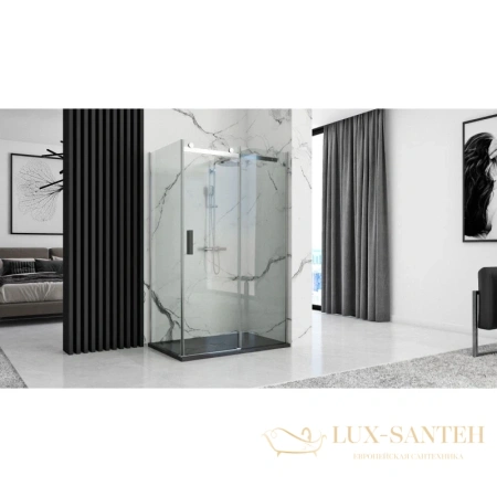 душевой поддон rea rock rea-k4579 из литого мрамора 120х80 см, черный