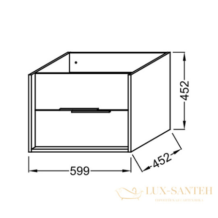 тумба под раковину jacob delafon vivienne eb1666-e75-j5 599х452 мм, дуб давос натуральный/белый глянцевый 