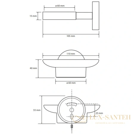 мыльница bemeta white 104108044, белый матовый