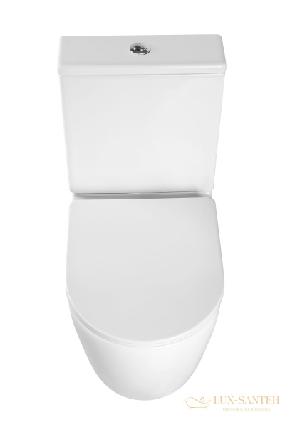 унитаз напольный безободковый charus caravan r&t ct700-131w, в комплекте c бачком с арматурой слива и сиденьем softclose, горизонтальный выпуск, белый