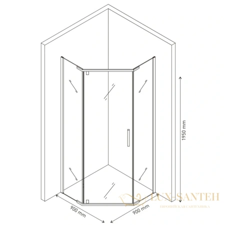 душевой уголок berges oxygen 061021 90х90 см
