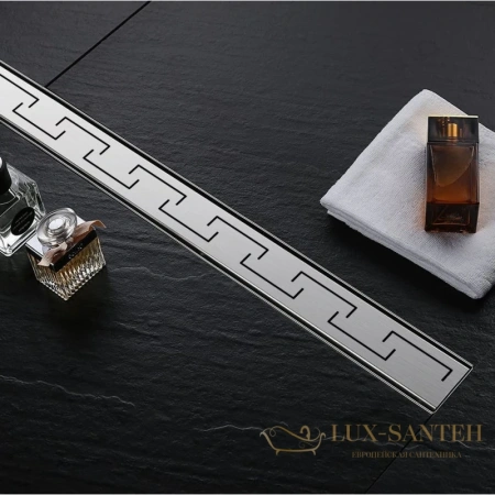 душевой канал rea greek rea-g0111 900 мм, матовый хром