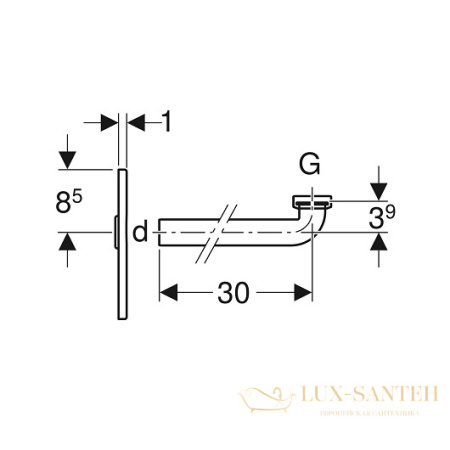 финишный комплект geberit 115.416.21.1 для внутристенного сифона, хром глянцевый