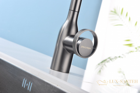 смеситель для кухни под фильтр с выдвижным изливом paulmark urban ur213104-b, беретта в