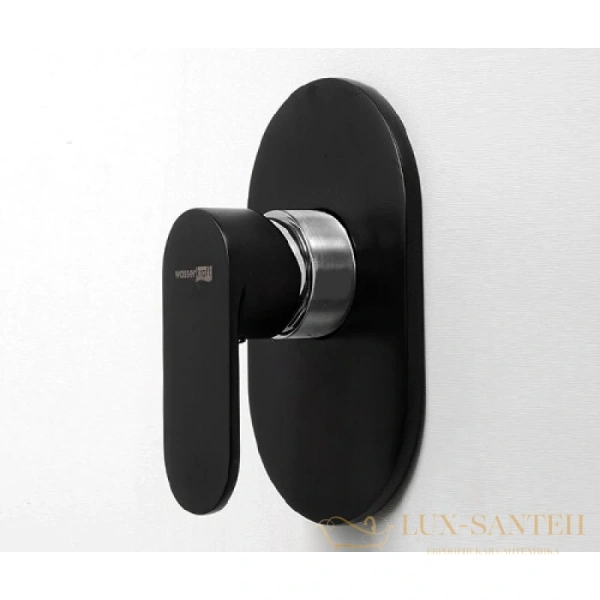 душевой комплект wasserkraft elbe a12777 225 мм, хром/черный