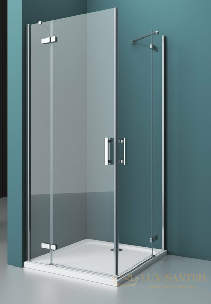 душевой уголок belbagno kraft kraft-ah-22-100/90-c-cr-l 100х90 см профиль хром, стекло прозрачное