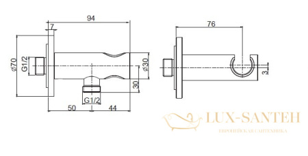держатель ручного душа fima carlo frattini, shower accessories f2287ncr, с подключением душевого шланга, хром