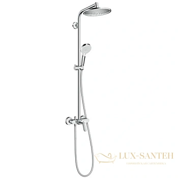 душевая стойка hansgrohe crometta s 240 1jet showerpipe ecosmart 27269000 с однорычажным смесителем