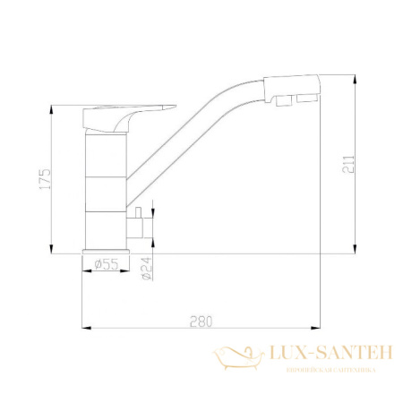 смеситель zorg steel hammer sh321blackbr для кухни, черный