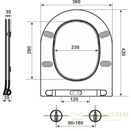 сиденье для унитаза timo td-500 с микролифтом, белый