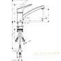 смеситель для кухни hansgrohe logis m31 71831000 хром