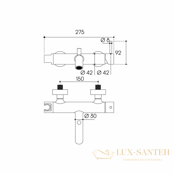 смеситель для ванны aqueduto cano can0645, оружейная сталь