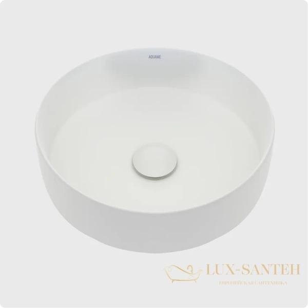 раковина накладная aquame aqm5012mw, 355 мм, белый матовый