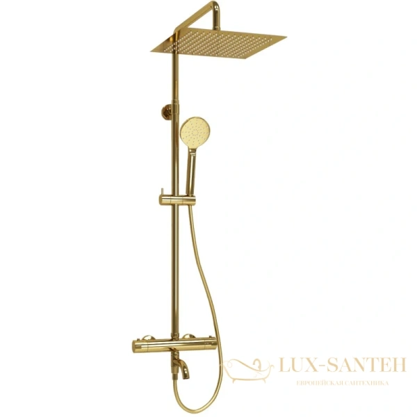 душевая система wasserkraft sauer a188.261.207.pg thermo 300 мм, золотой