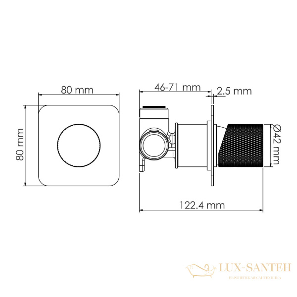душевая система встраиваемая для душа 248 мм wasserkraft schunter a8251.180.259, золотой матовый