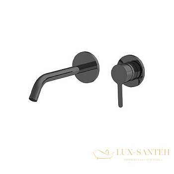 смеситель для раковины встраиваемый fima carlo frattini snap, f3121wx8cs, черный хром брашированный