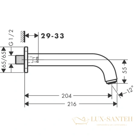 излив на ванну hansgrohe vernis shape 71460670 черный матовый