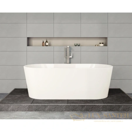 акриловая ванна vitra geo 65370006000 170x80 см, белый