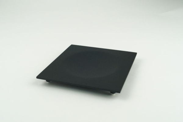мыльница металлическая surya metall 9813/mb на ножках 12х12 см, черный матовый